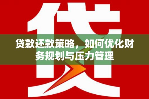 布拖贷款还款策略，如何优化财务规划与压力管理