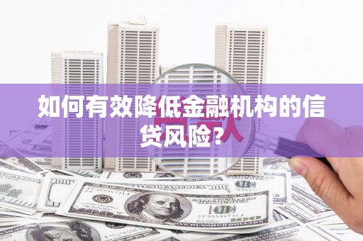 布拖如何有效降低金融机构的信贷风险？