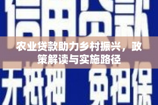 布拖农业贷款助力乡村振兴，政策解读与实施路径
