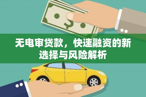 布拖无电审贷款，快速融资的新选择与风险解析