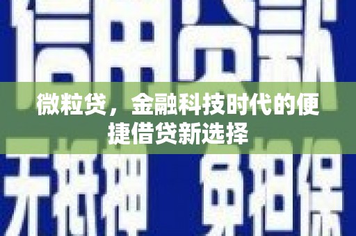 布拖微粒贷，金融科技时代的便捷借贷新选择